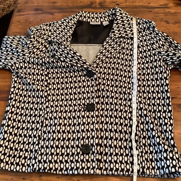 Chicos Corpcore Soft Knit Graphic Classic Black & White Blazer Jacket Sz XL - Picture 5 of 5